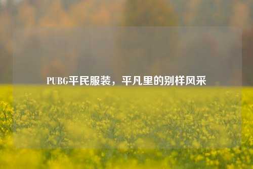 PUBG平民服装，平凡里的别样风采