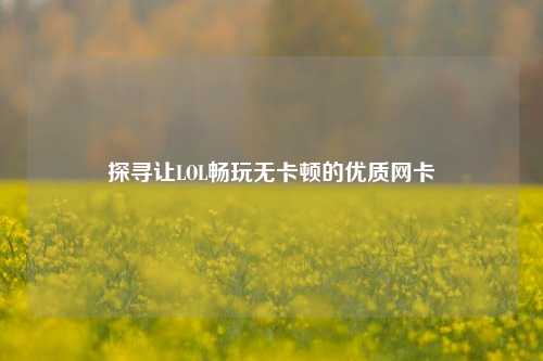 探寻让LOL畅玩无卡顿的优质网卡