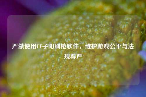 严禁使用CF子阳刷枪软件，维护游戏公平与法规尊严
