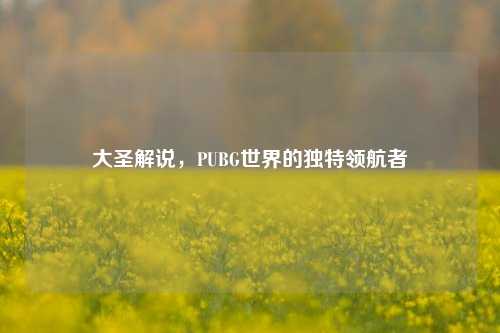 大圣解说，PUBG世界的独特领航者
