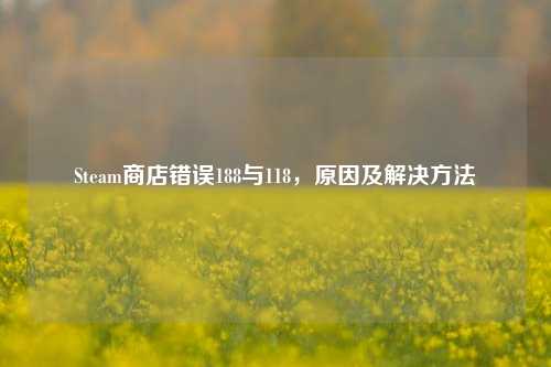 Steam商店错误188与118，原因及解决 *** 