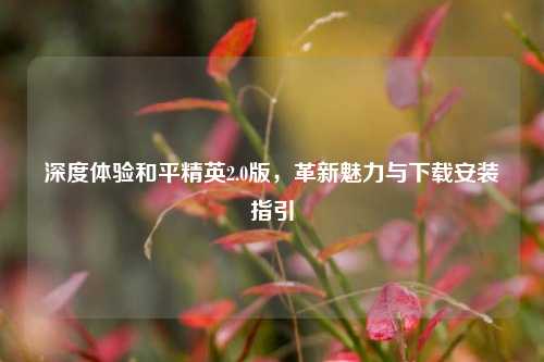 深度体验和平精英2.0版,革新魅力与下载安装指引