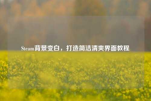 Steam背景变白,打造简洁清爽界面教程