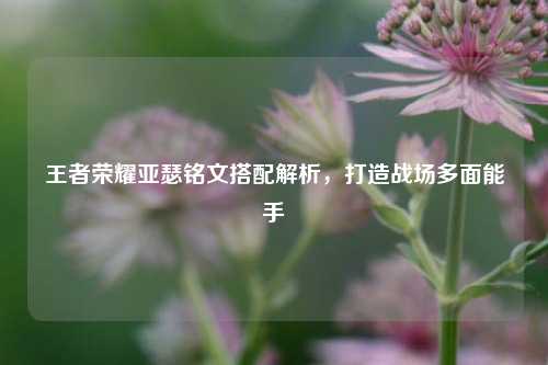 王者荣耀亚瑟铭文搭配解析,打造战场多面能手
