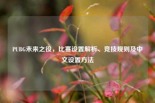 PUBG未来之役，比赛设置解析、竞技规则及中文设置 *** 