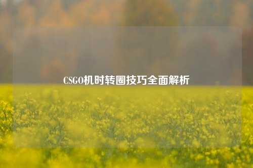 CSGO机时转圈技巧全面解析