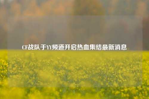 CF战队于YY频道开启热血集结最新消息