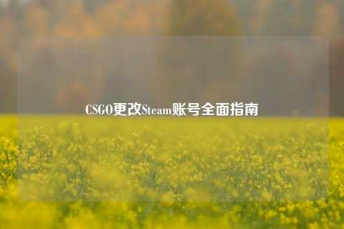 CSGO更改Steam账号全面指南