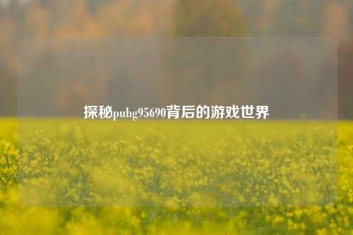 探秘pubg95690背后的游戏世界