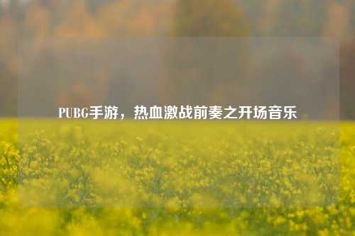 PUBG手游,热血激战前奏之开场音乐