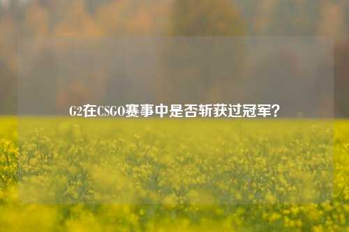 G2在CSGO赛事中是否斩获过冠军?