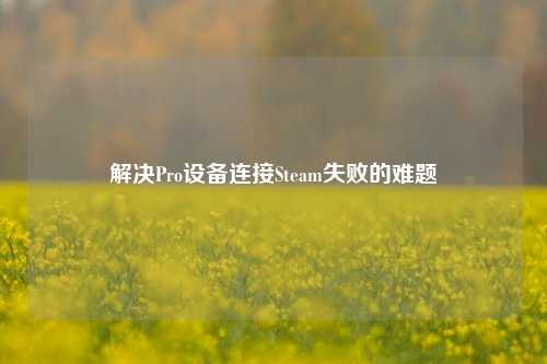 解决Pro设备连接Steam失败的难题