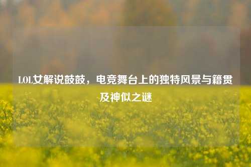 LOL女解说鼓鼓,电竞舞台上的独特风景与籍贯及神似之谜
