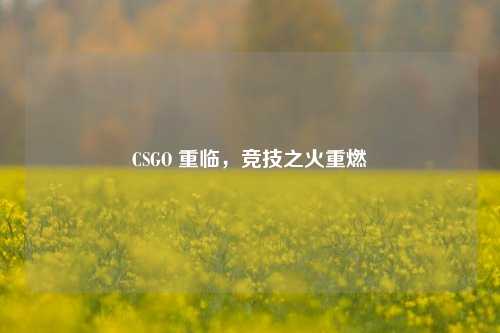 CSGO 重临,竞技之火重燃