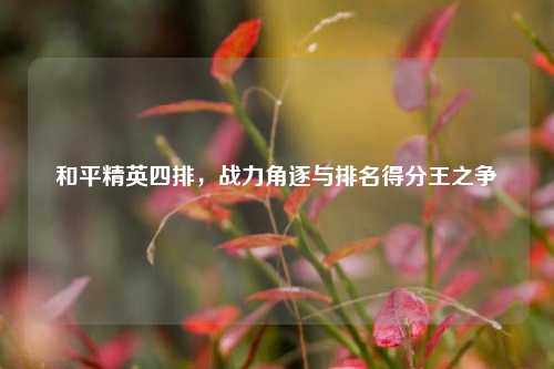 和平精英四排,战力角逐与排名得分王之争