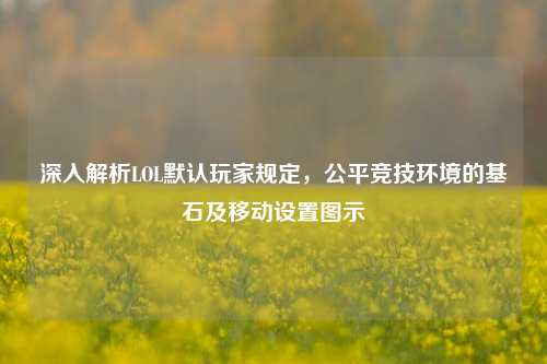 深入解析LOL默认玩家规定,公平竞技环境的基石及移动设置图示