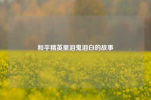 和平精英里泪鬼泪白的故事