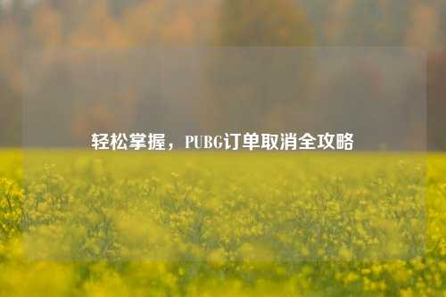 轻松掌握,PUBG订单取消全攻略